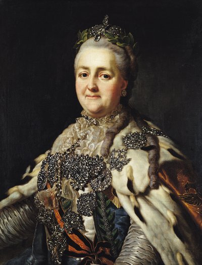 Portret van Catharina II (1729-96) van Rusland door Alexander Roslin